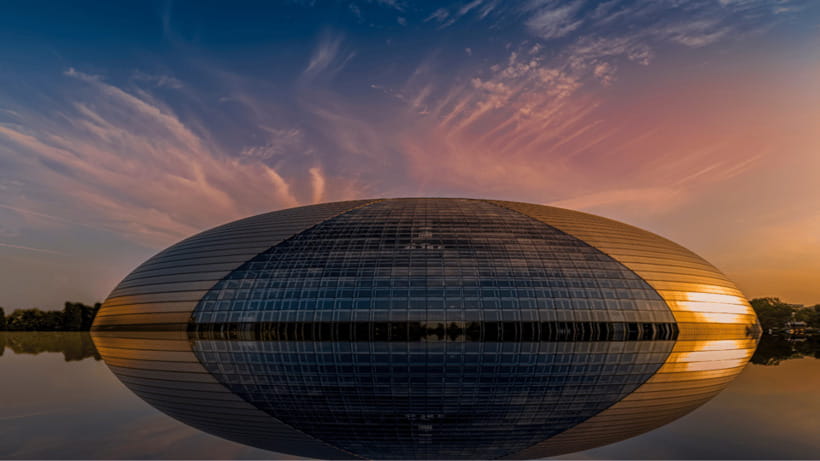 Beijing: Natinonal Center For The Peformance Arts Ticket - The artificial lake and the lighting show: when it looks best