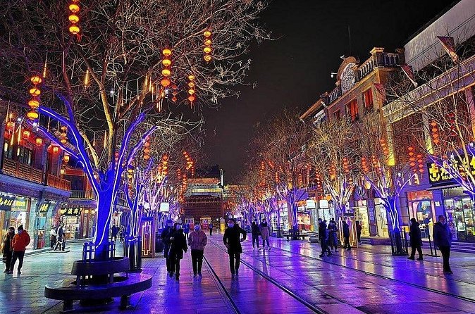 Beijing Private Night Walking Tour: Qianmen Street, Tian'ammen Square and Wangfujing Street - Stop 1: Qianmen Street at night (where old Beijing still shows through)